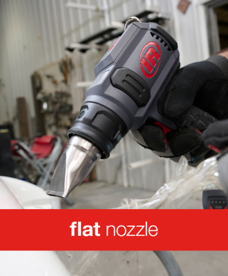 cordless heat gun features a flat nozzle