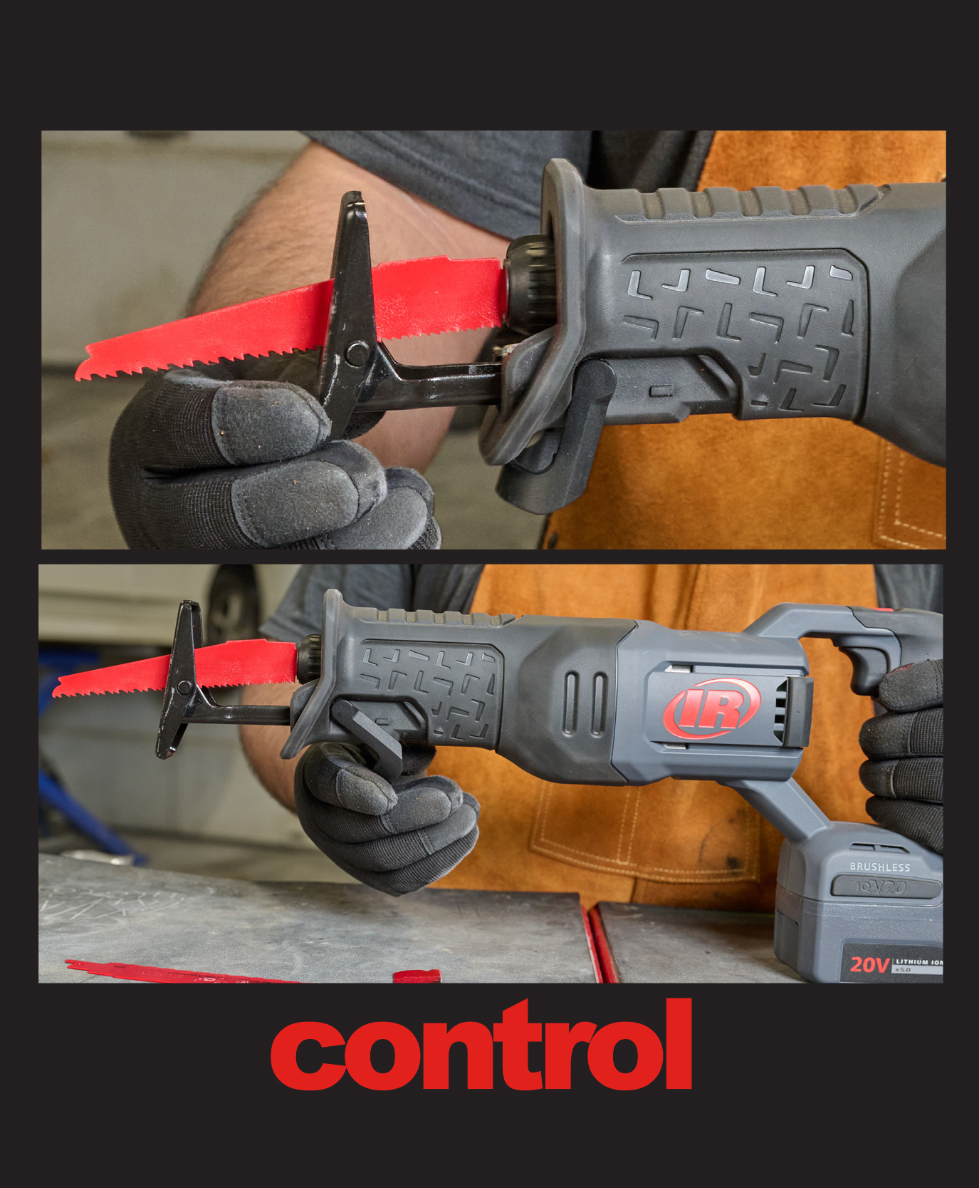 cordless recip saw features an adjustable show for greater control and blade longetivity.