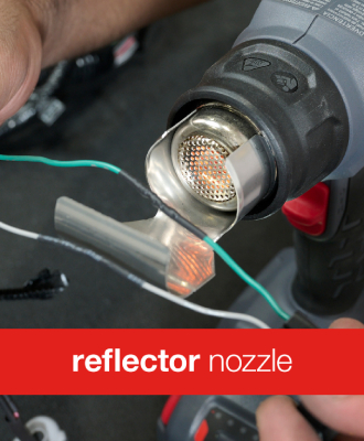 battery-powered heat gun features a reflector nozzle