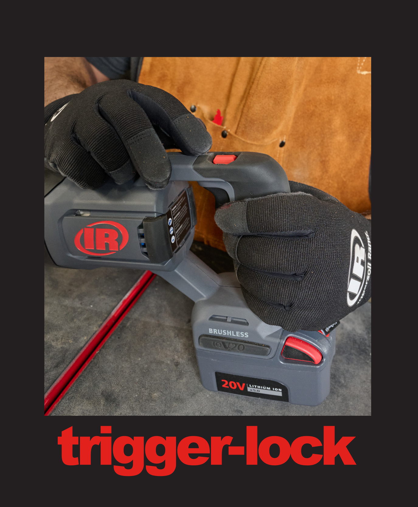 cordless reciprocating saw has a trigger lock for anti-restart protection.